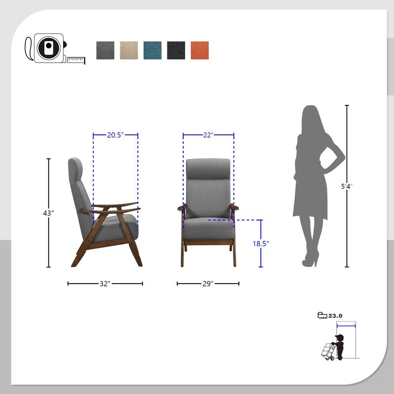 Embry Fabric Upholstered Accent Chair - 29" x 32" x 43"