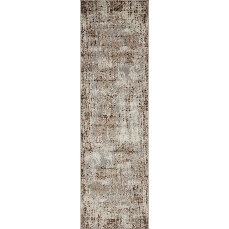 Alexander Home Grant Modern Abstract Area Rug - 2'-4" x 8' - Natural / Mocha