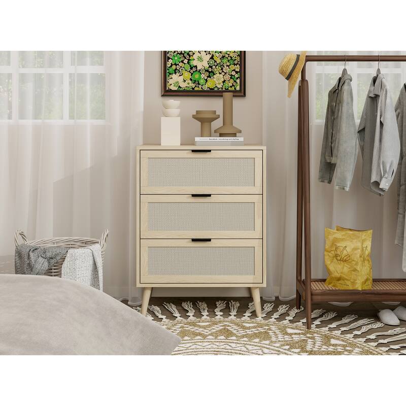 3 Drawers Wood Pantry Organizer, Drawer Storage Cabinet Suitable for Bedroom, Living Room, Kitchen