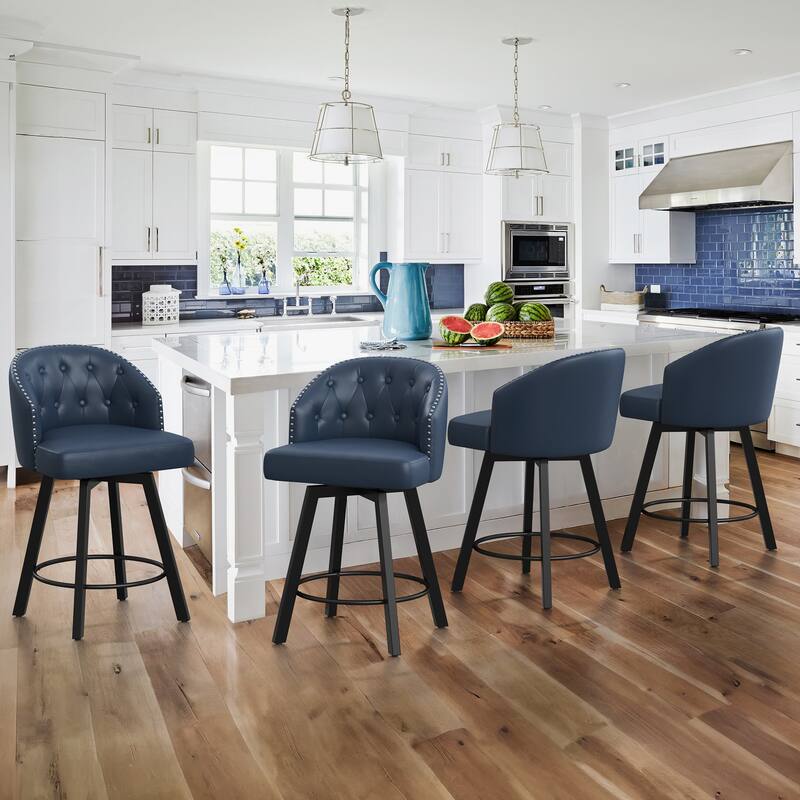 26" Swivel Counter Height Bar Stools Upholstered Counter Stools - 26" H