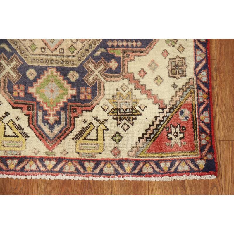Hand Knotted Oriental 100% Wool Carpet Traditional Tribal Beige & Ivories Tabriz Runner Rug - 7' 7'' X 2' 6''