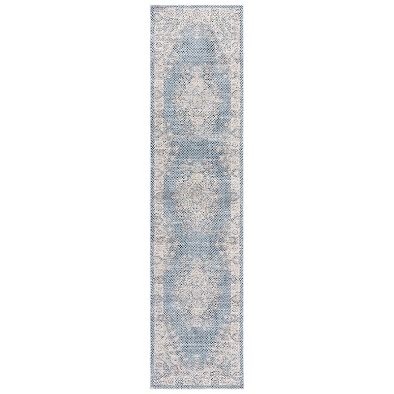 SAFAVIEH Harrison Dimitrija Transitional Rug - 2' x 8' Runner - Blue/Ivory