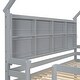 preview thumbnail 15 of 15, House Loft Bed with Guardrails,Semi-enclosed Roof,Bedside Shelves and Ladder,Twin Size
