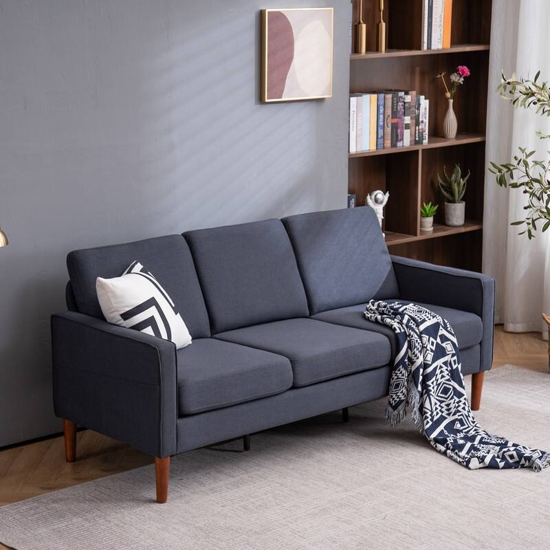 Linen Solid Wood Legs Nuclear Bomb Second Generation Combined Sofas