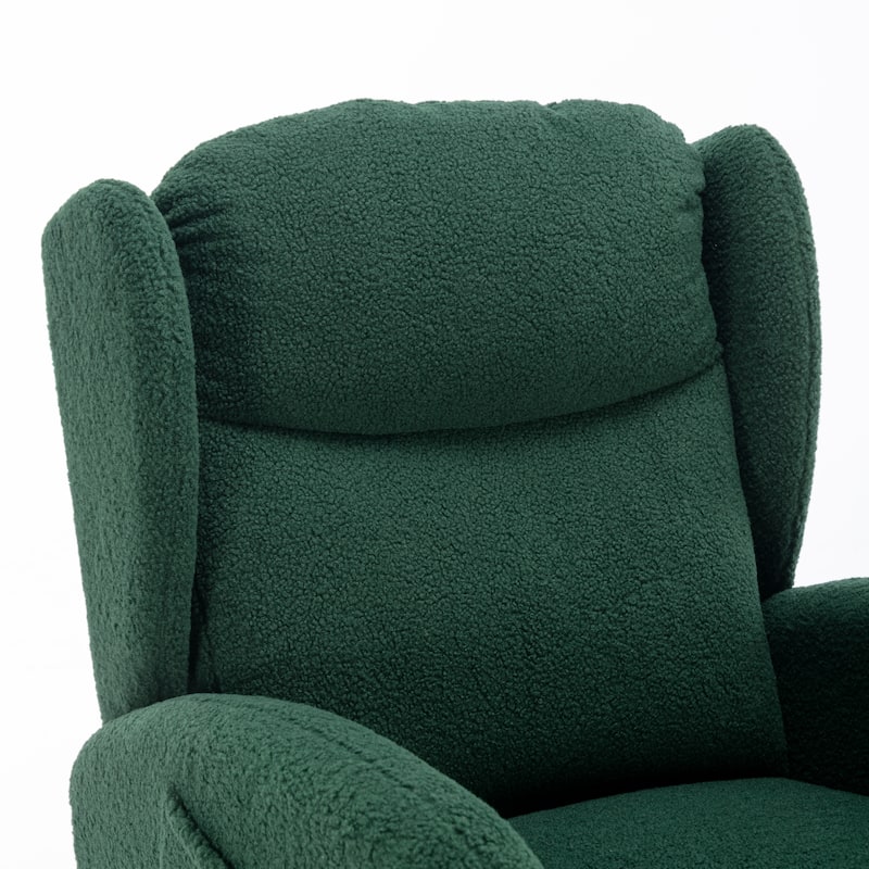 Teddy Fabric Rocking Chair With Packet Wood Legs