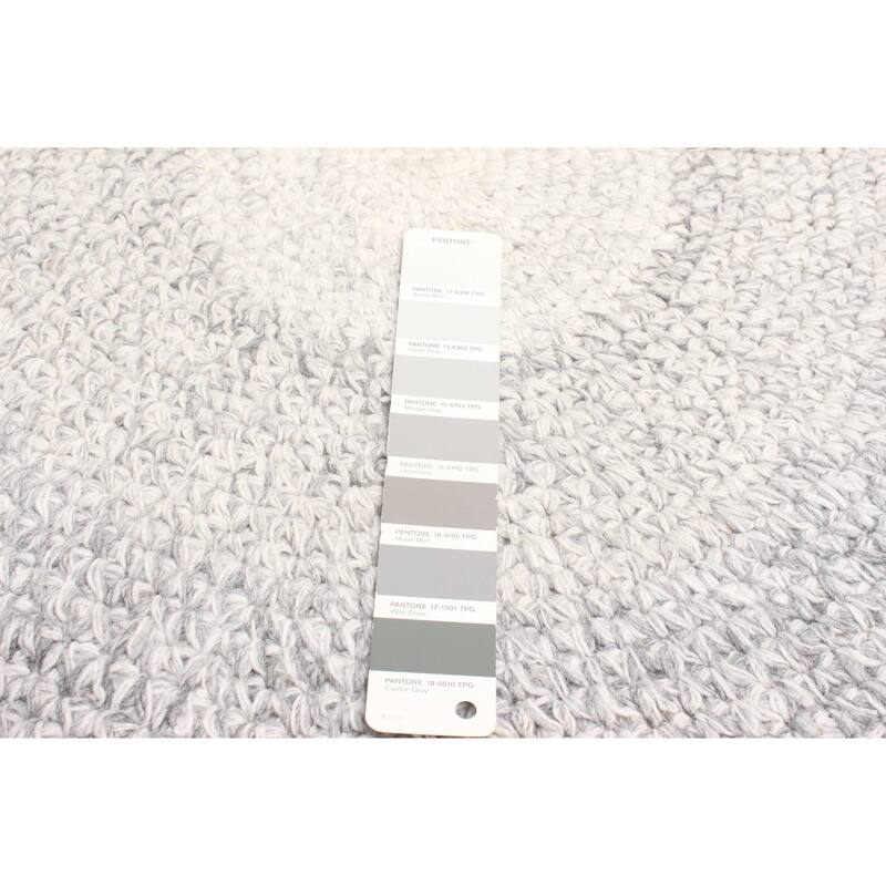 ECARPETGALLERY Braid weave Sienna Light Grey Wool Rug - 4'0 x 4'0