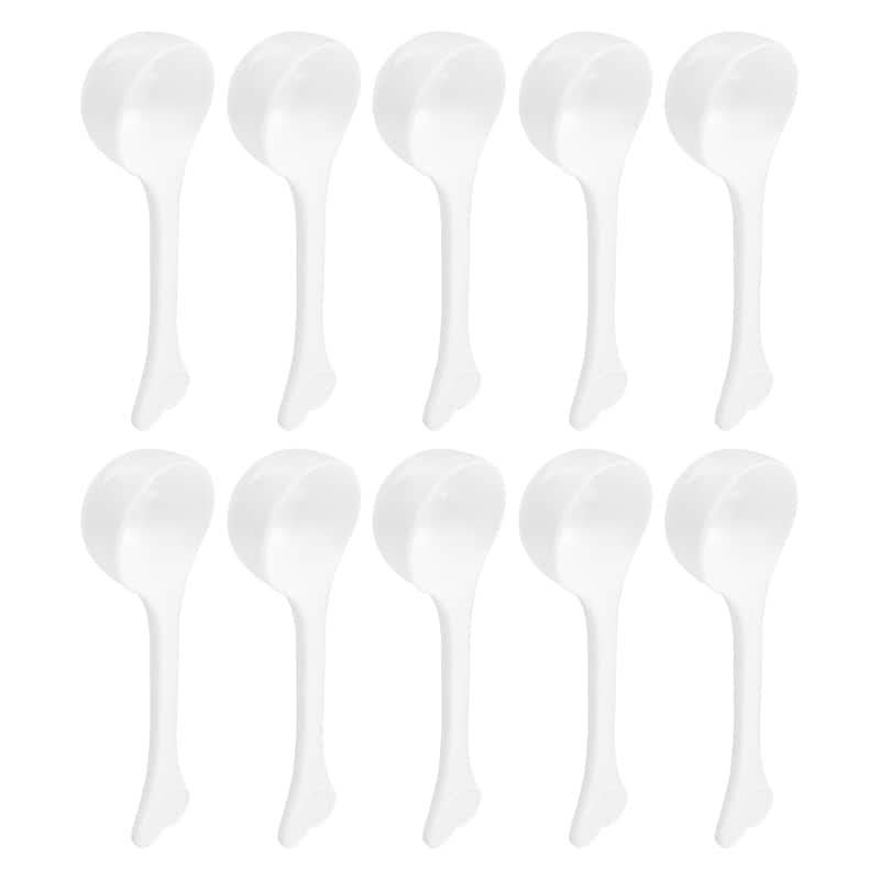 10Pcs Plastic Measuring Spoons Powder Scoops Spoon Kitchen Spoons,3g White