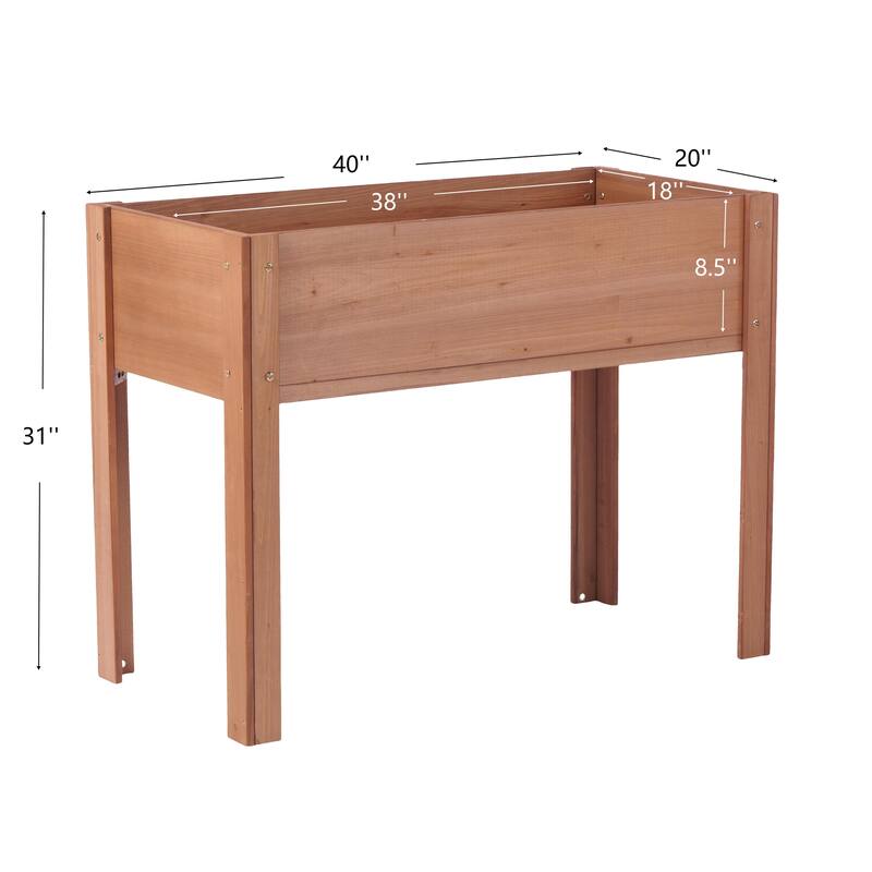 Natural Elevated Planter Box for Outdoor Use with Eco-Friendly Finish