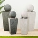 preview thumbnail 10 of 39, Glitzhome 31.75"H Polyresin Sphere Pedestal Outdoor Fountain With Pebbles Pump LED Light