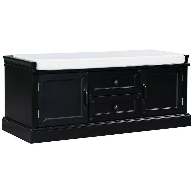 Storage Bench Shoe Bench with Removable Cushion for Living Room