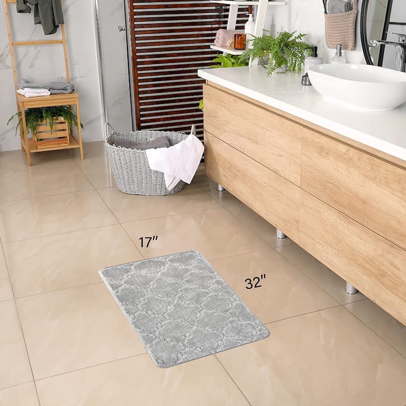 Machine Washable Kitchen & Bathroom Mat, Slip Resistant Backing