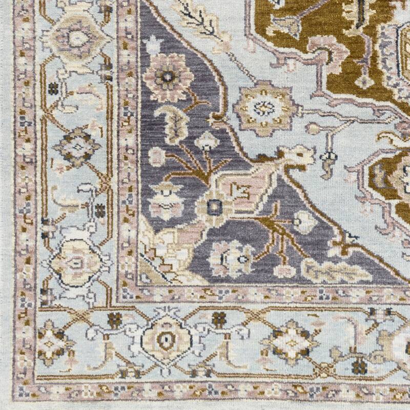 Hand-Knotted Tim Border New Zealand Wool Area Rug