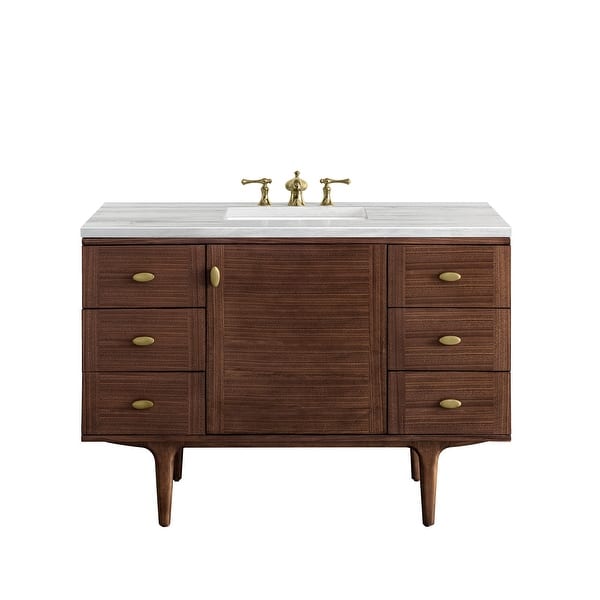 slide 2 of 41, James Martin Vanities Amberly 48" Single Vanity, Mid-Century Walnut