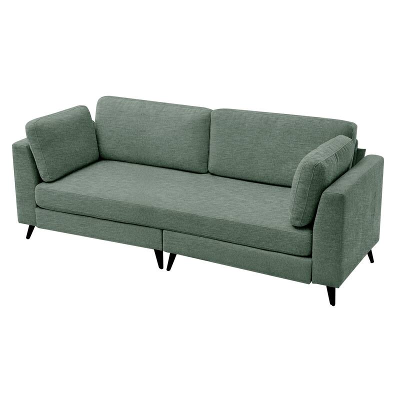 Modern Chenille 2 Seater Sofa Chouch with Bolster Pillows