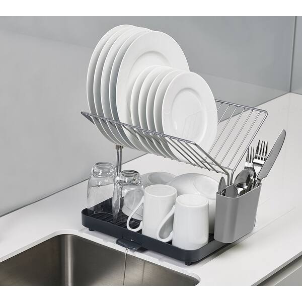 Joseph Joseph 2 Tier Dish Drainer And Y Rack Gray Overstock 17817269 When required it can be extended to almost twice its size to a good sized dish rack that's not ugly as sin. style and apply