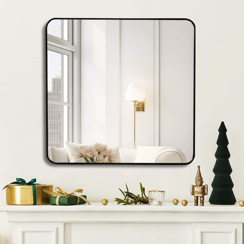 36in x 36in Inch Metal Framed Square Bathrrom Mirror