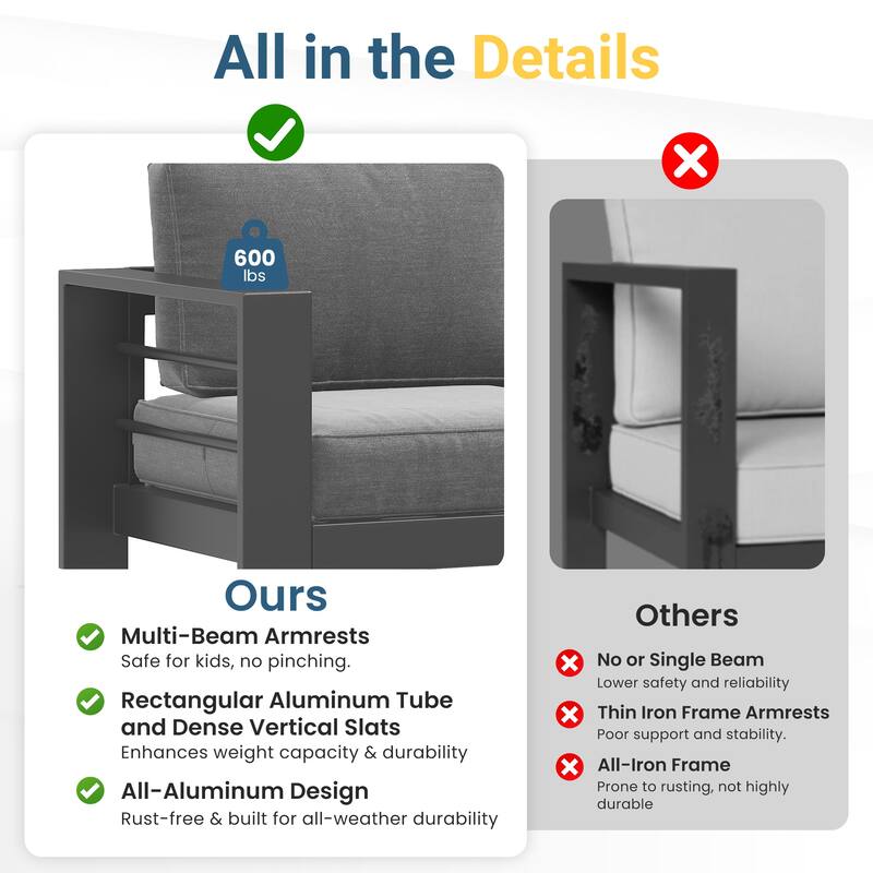 Royalcraft 2 PCS Aluminum Outdoor Armchair