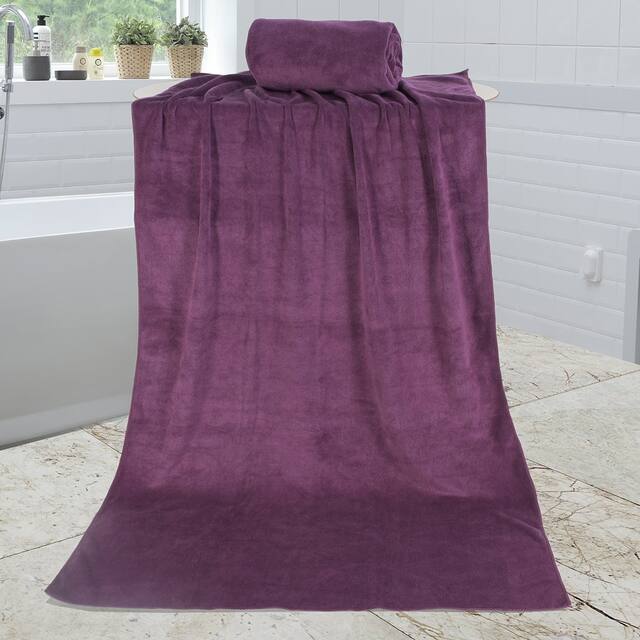 30"x60" Bath Towels (Set of 2) Super Soft Absorbent - Grape