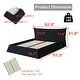 preview thumbnail 24 of 47, King Size Bed Frame w/ Special Shaped Headboard,Velvet Upholstered Platform Bed Floor Bed Low Profile Bed, Mattress Foundation