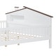 preview thumbnail 7 of 16, Full Wood Platform Bed with LED & Storage, House Headboard