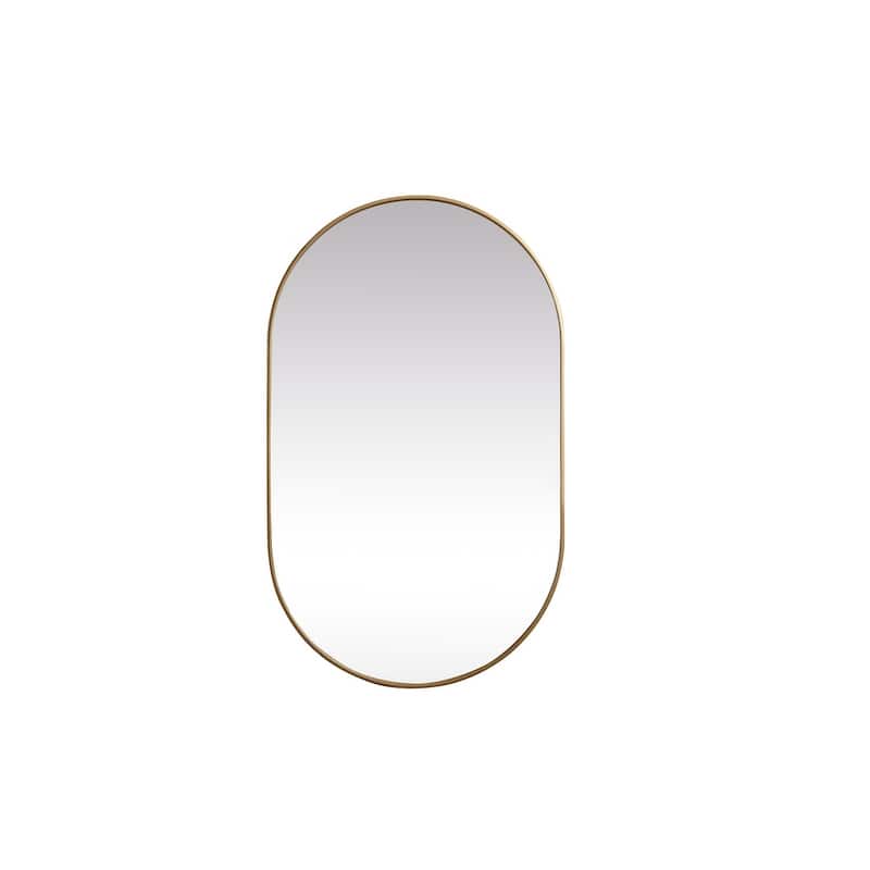 Indigo Home Metal Frame Oval Mirror 36x60 Inch - Brass
