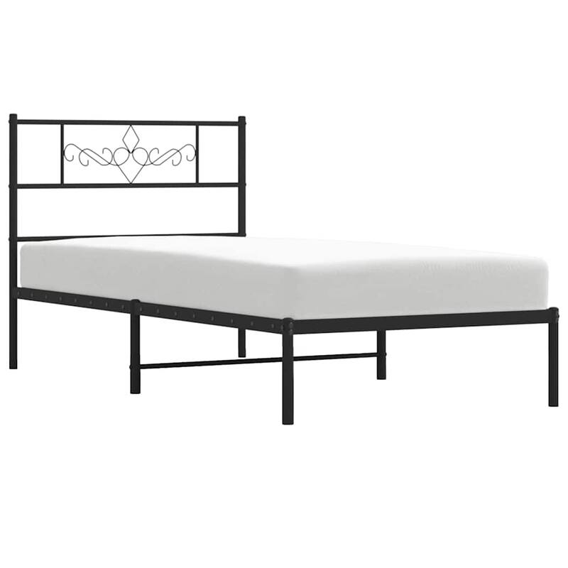 vidaXL 12 Inches Black Twin XL Metal Bed Frame No Mattress - 81.5" x 41.3" x 35.4"