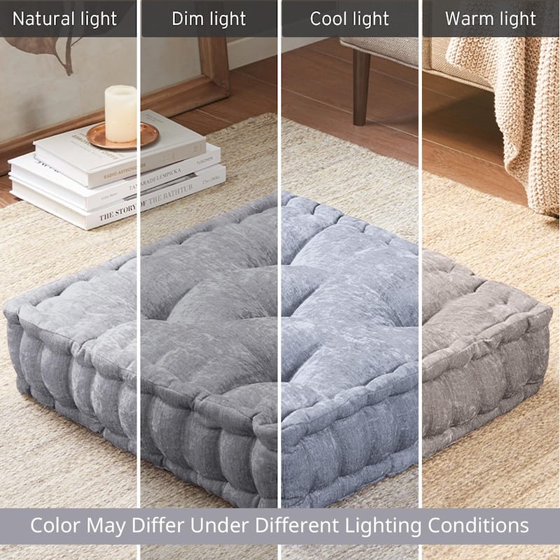 Intelligent Designs Charvi Poly Chenille Square Floor Pillow Cushion