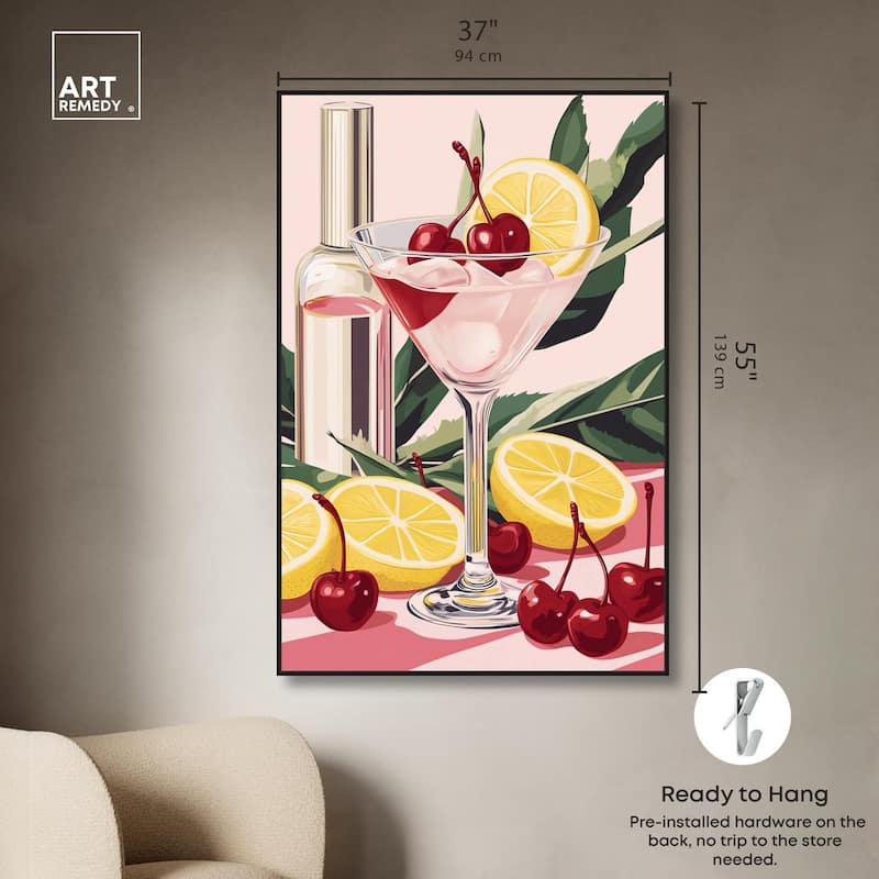Cherry Lemon Drink Canvas by Art Remedy