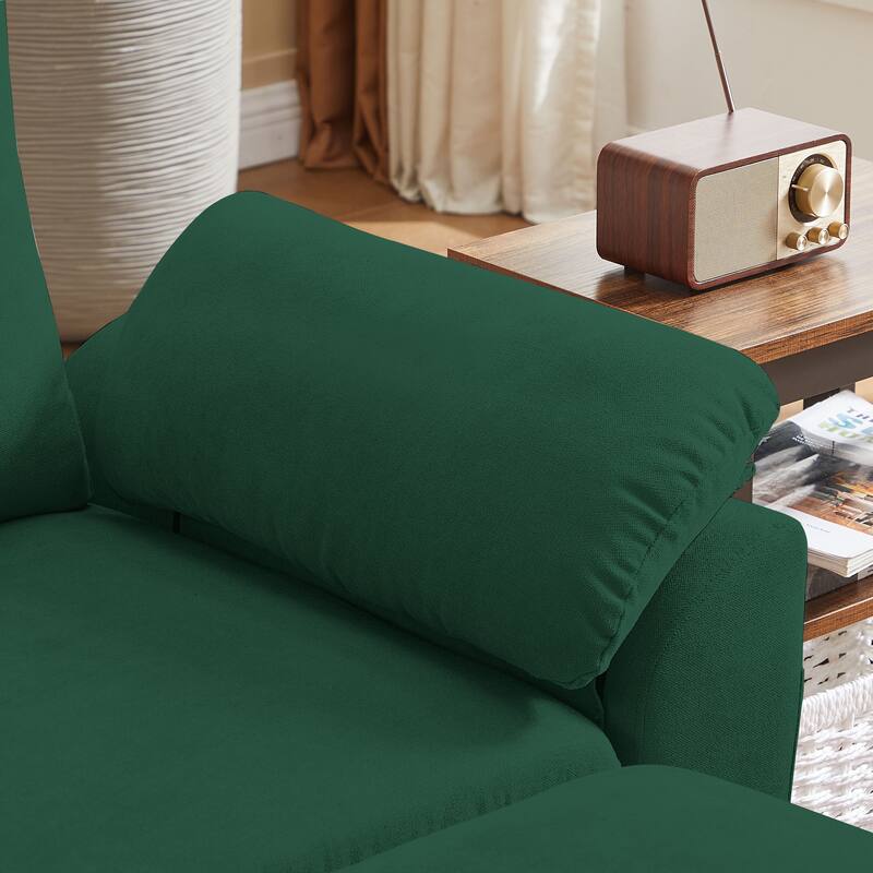 Jarenie 79.72" L Shaped Sofa with Storage Ottoman for Living Room