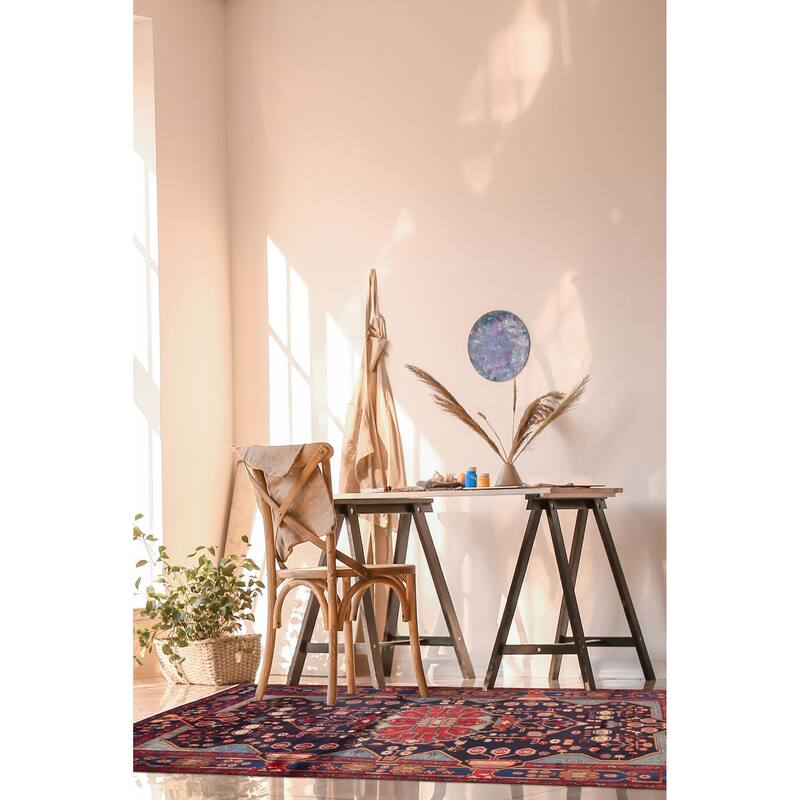 ECARPETGALLERY Hand-knotted Anatolian Vintage Dark Navy Wool Rug - 4'9 x 8'5