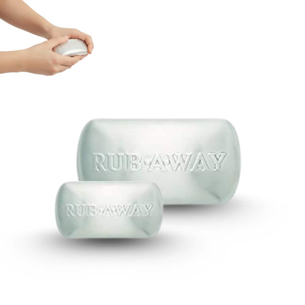 Amco Set of 2 Rub a Way Bars - Silver - 4 x 2.25 in & 3.1 x 0.7 in