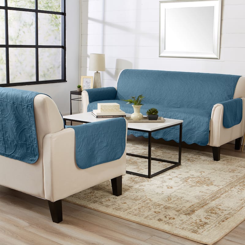 Reversible Sofa Cover Quilted Pet Furniture Protector Slipcover