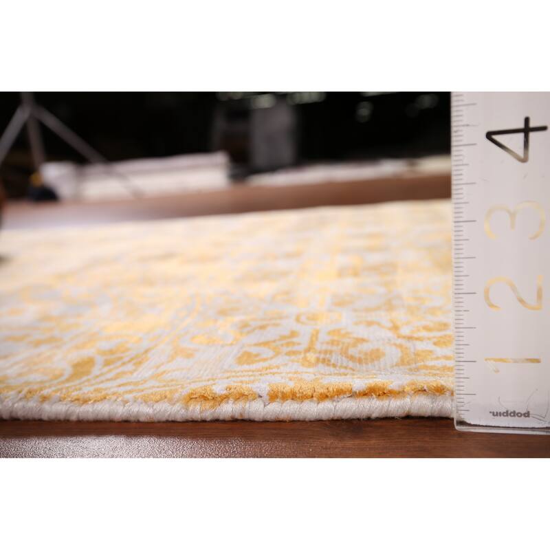 All-Over Abstract Oriental Accent Rug Hand-Knotted Wool Carpet - 2'8" x 5'5"
