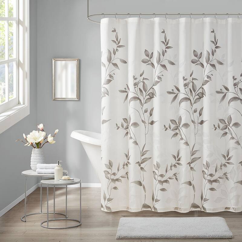 Burnout Printed Shower Curtain - Grey