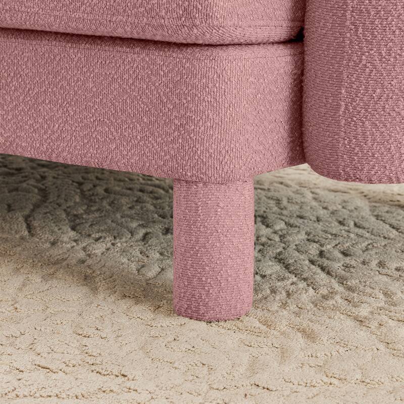 2-Seater Loveseat Sofa Couch with Shell-shaped Armrests, Chaise Lounge Sofa with Cylindrical Legs Wrapped