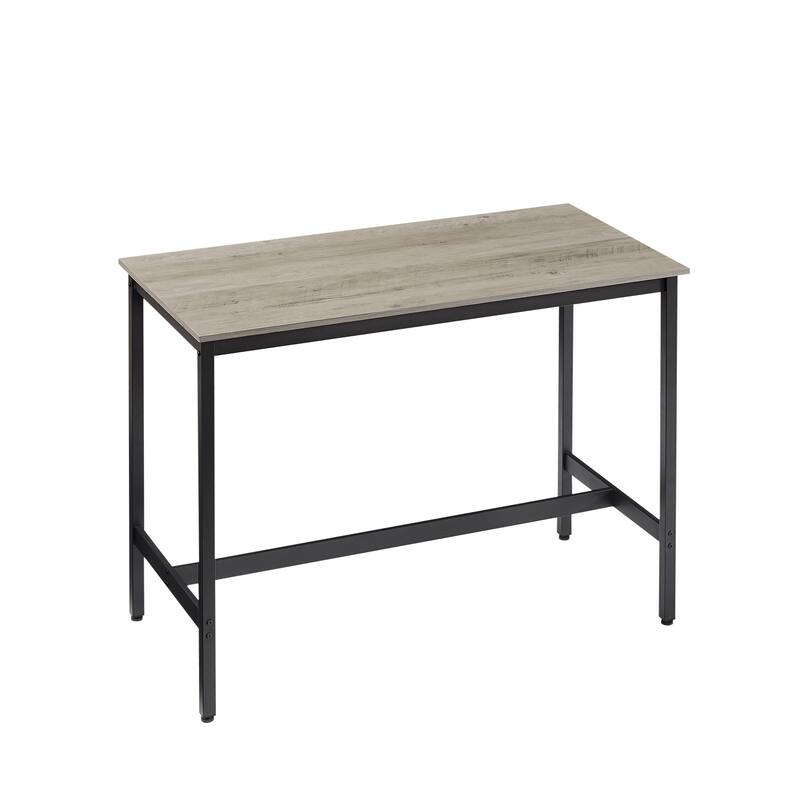 7-Piece Bar Dining Table and Chair Set, Industrial Design with 6 PU Upholstered Stools