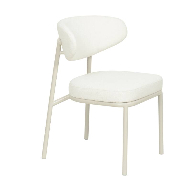 Mélange Fabric Upholstered Dining Chair with Metal Powder Coated Legs