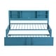 preview thumbnail 9 of 12, Twin Size Daybed Frame with Trundle - Metal - Blue