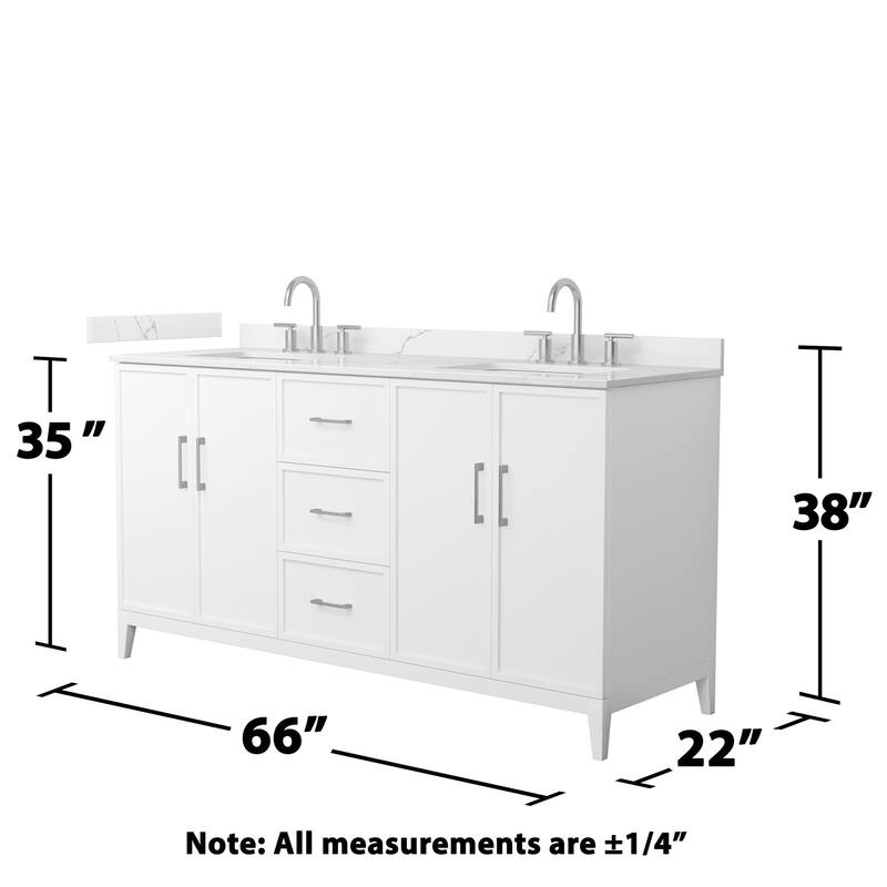 Wyndham Collection WCH717166D-QTZ-US3MXX Elan 66" Free Standing Double