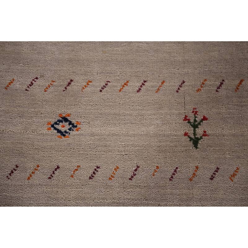 Little Animals Design Gabbeh Indian Area Rug Hand-Knotted Wool Carpet - 6'7"x 9'7"