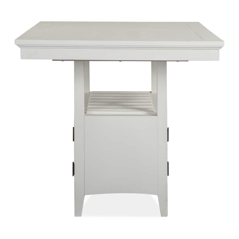 Magnussen Home Heron Cove Chalk White And Dovetail Grey Extendable Counter Height Dining Table - 38''W x 60''D x 36''H