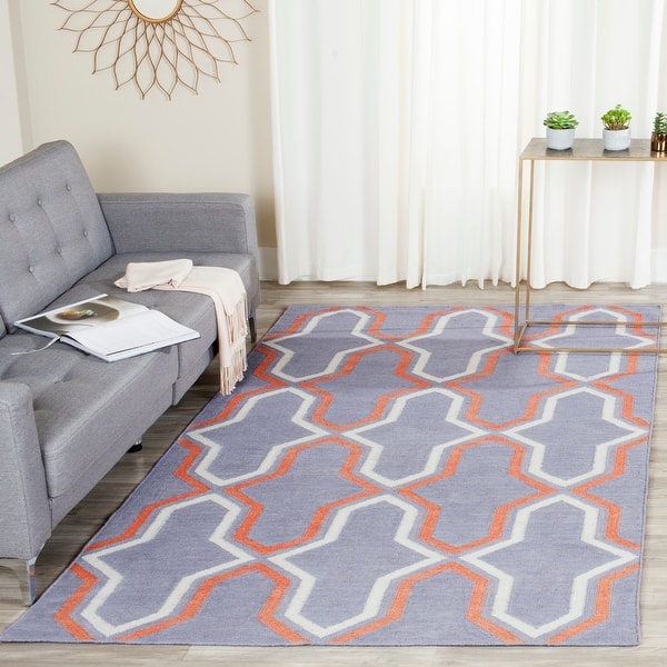slide 2 of 55, SAFAVIEH Handmade Flatweave Dhurries Vikki Modern Moroccan Wool Rug 10' x 14' - Purple/Multi