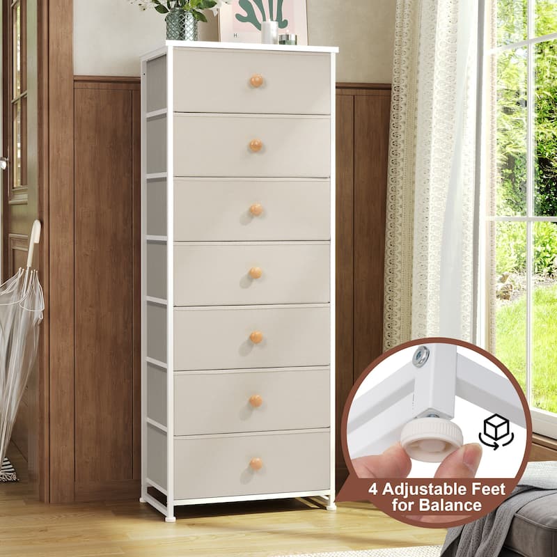 Slim Tall Vertical 7-Drawer Chest Dresser Closet Storage Organizer Unit for Bedroom
