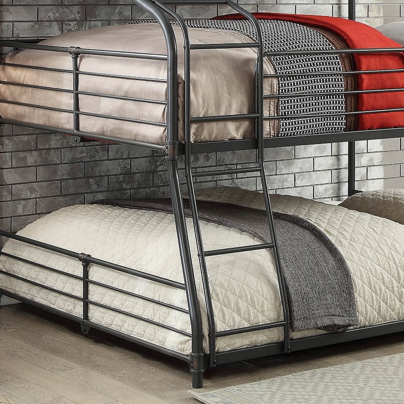 Syd Industrial Black Metal Triple Decker Bunk Bed by Furniture of America