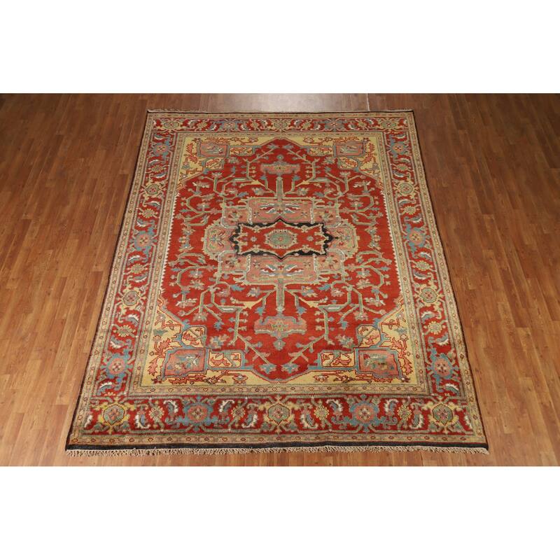 Heriz Serapi Indian Area Rug Handmade Wool Carpet - 7'11" x 9'11"