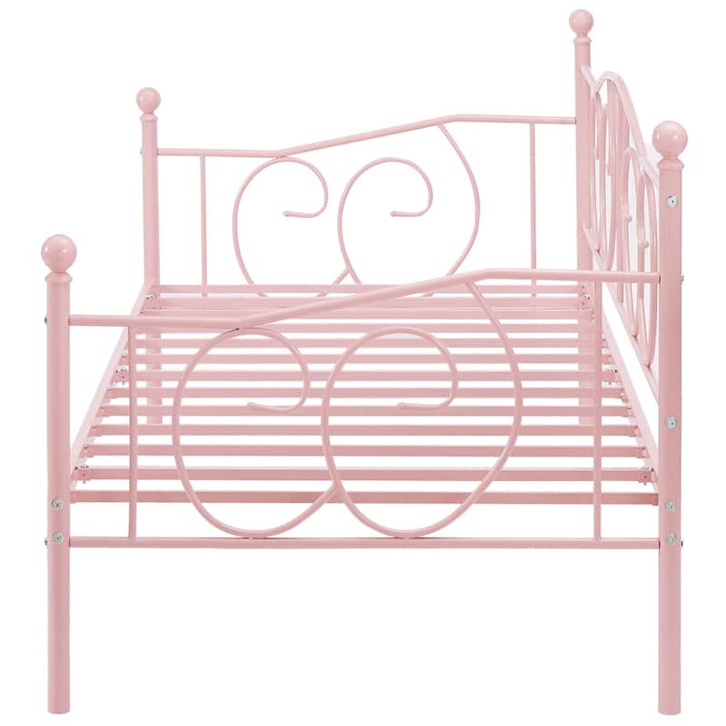 Javlergo Twin Metal Daybed Frame with Slats, Classic Mattress Foundation, No Box Spring Needed