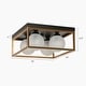 preview thumbnail 6 of 11, Modern Black Gold 4-Light Square Frosted Glass Flush Mount Ceiling Lights for Kitchen - 14" L x 14" W x 6.5" H