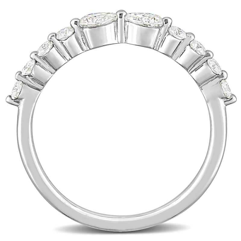 Miadora 2/5ct DEW Moissanite Semi-Eternity Ring in Sterling Silver