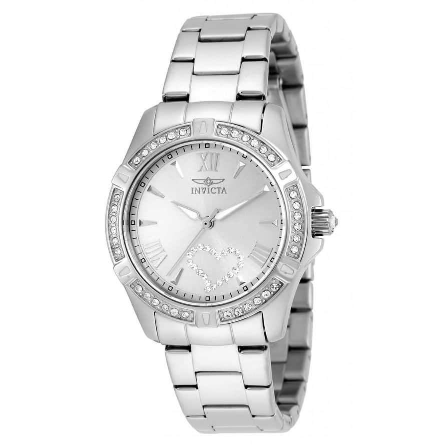 Invicta Men's 21383 Angel Quartz 3 Hand Silver Dial Watch