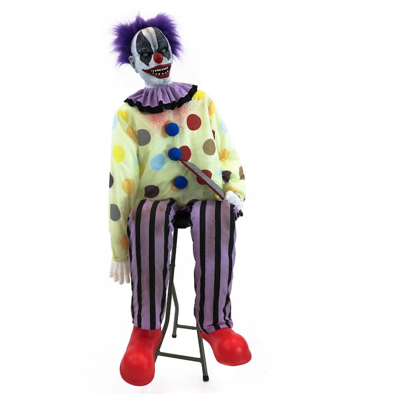 Motion-Activated Thrashing Clown with a Meat Cleaver by Tekky